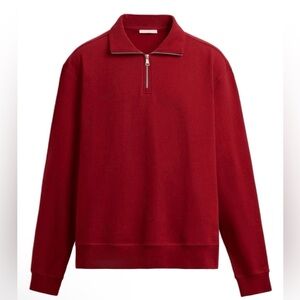 NWT:  Zara Men's Red Quarter-Zip Sweatshirt